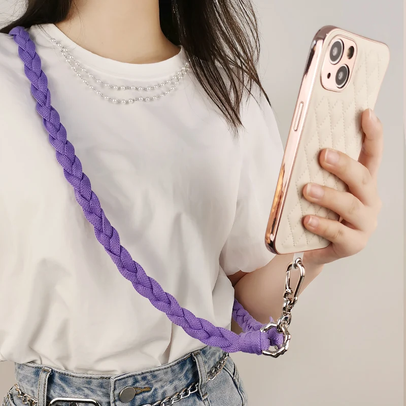 

Crossbody Long Braided Lanyard Strong and Durable with Mobile Phone Shell Patch Universal Anti-lost Lanyard Mobile Phone Lanyard