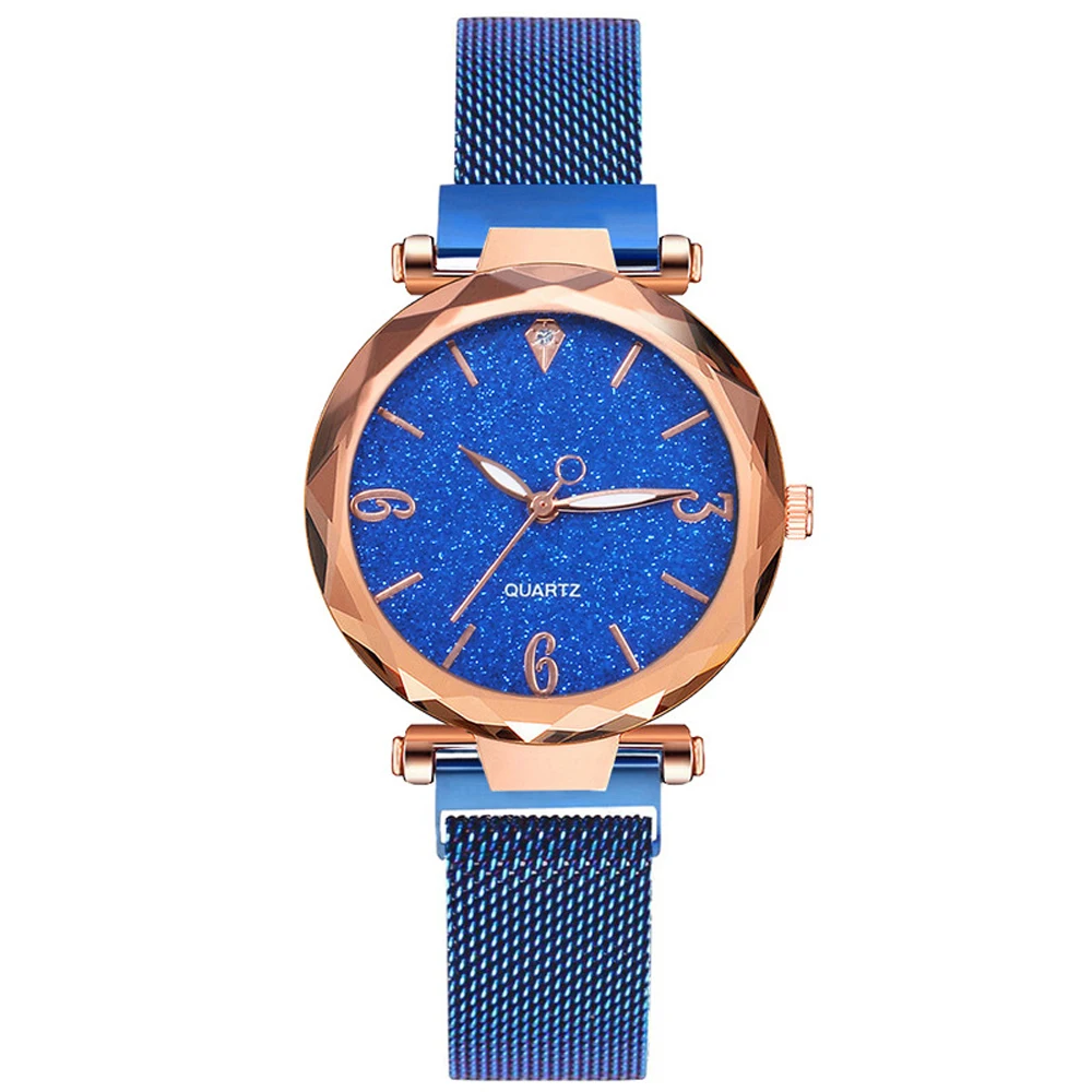 

Rose Gold Luxury Women Watches Magnetic Starry Sky Ladies Wrist Watch Mesh Steel Strap Female Clock for Relogio Feminino Montre
