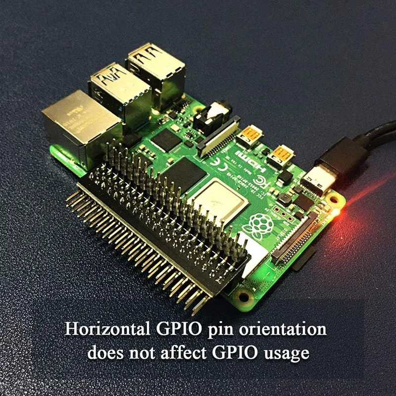 라즈베리 파이 4 모델 B 4B 40핀 GPIO 1-2 확장 보드 마이크로 커넥터 2x20핀 듀얼 남성 헤더 GPIO 커넥터 핀 헤더