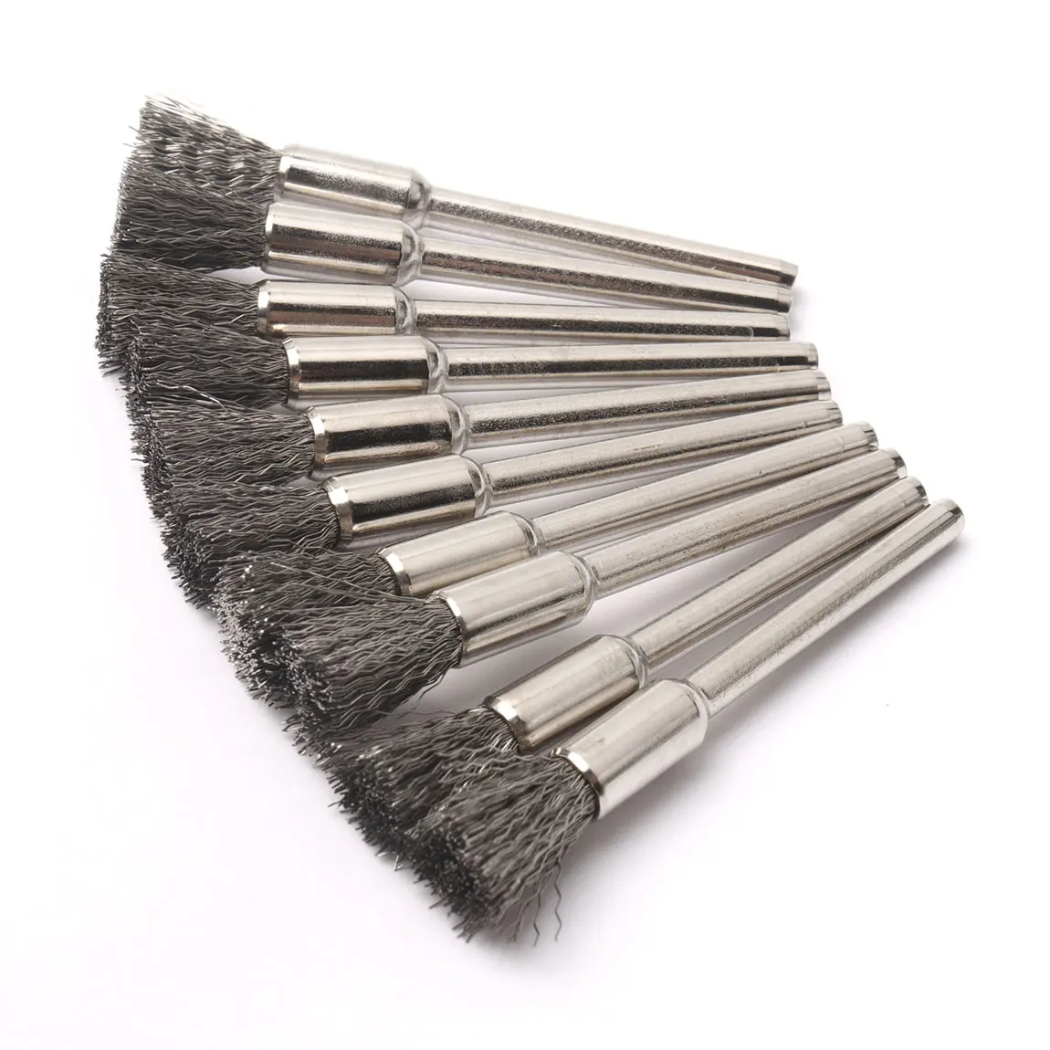 10pcs Dremel Polishing Rotary Brush Set Brass/ Steel/ Nylon/Horsehair Wheel Brushes 3MM Shank Dremel Accessories wire brush set