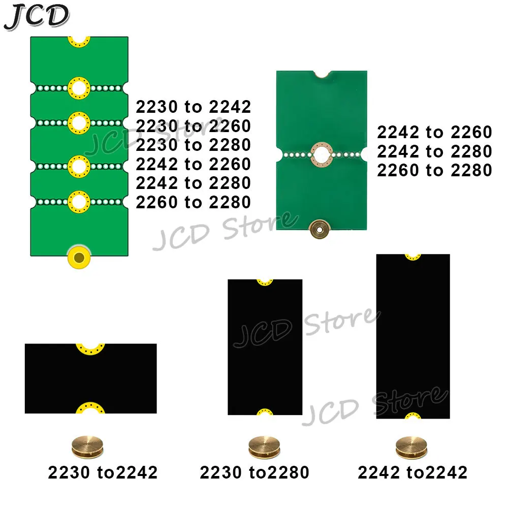 JCD NGFF M.2 SSD Adapter Card 2242 To 2280 2230 To 2280 Transfer Card Adapter Expansion Rack Board Riser Card Convert Card