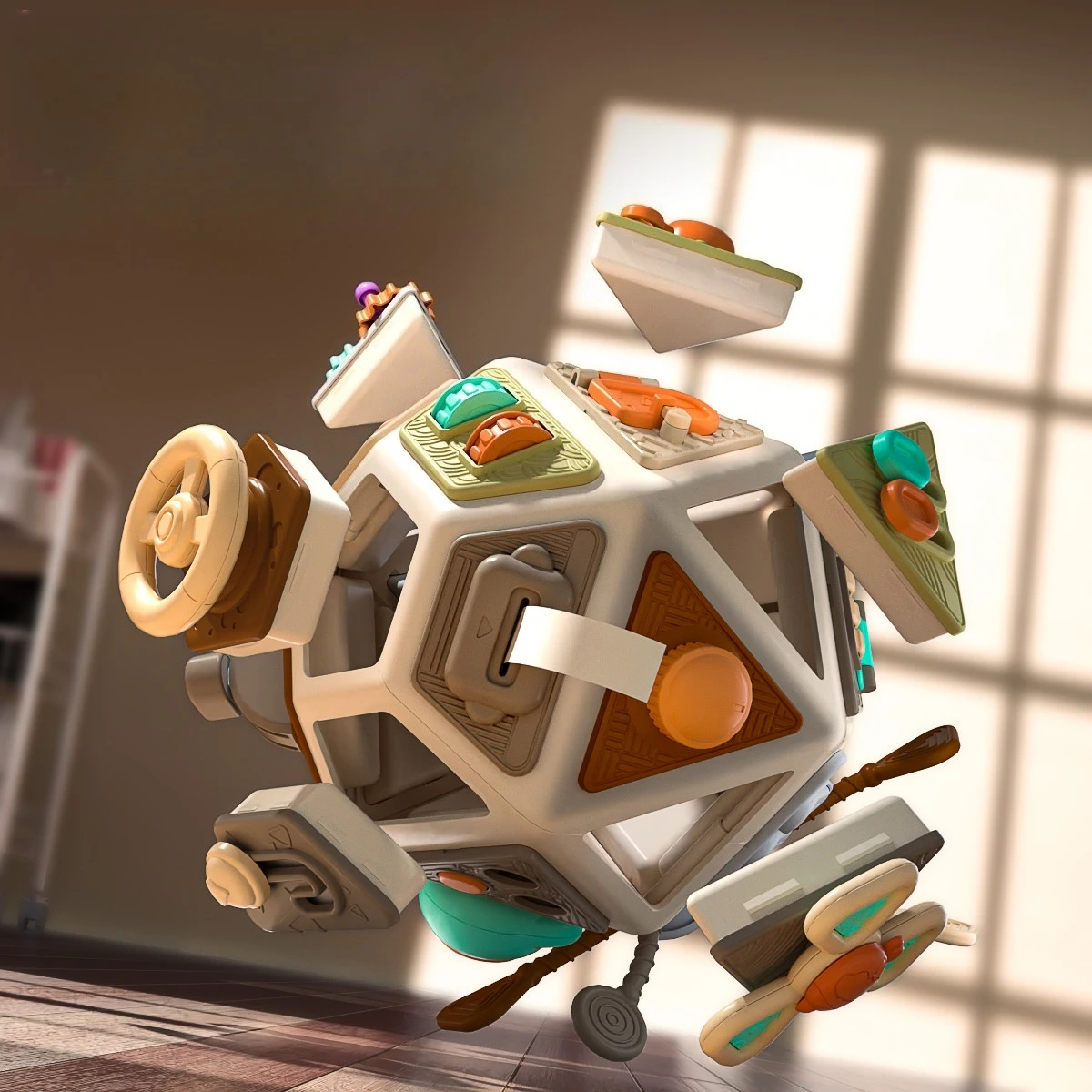 Montessori Baby Busy Board Cube Sensory Toys Toddler Educational Travel Lock Box Fine Motor Skill Learning Activity Toy