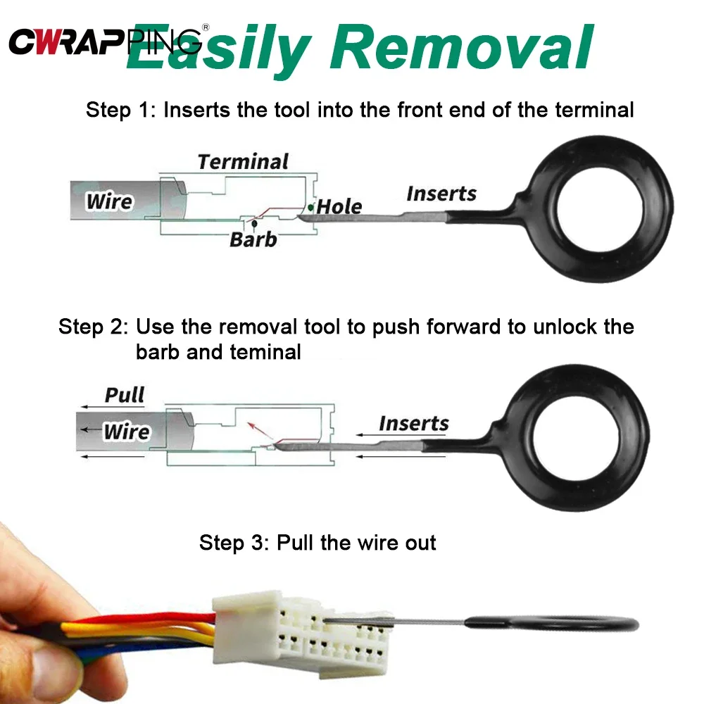 Car Terminal Removal Set Universal Wire Plug Connector Extractor Puller Pin Remover Repairing Universal Car Disassembly Tools