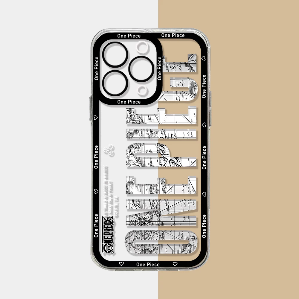 Funda de teléfono de Anime japonés Luffys Gear 5 para iPhone 16 15 14 13 12 11 Mini Pro Max X XR 7 8 Plus SE20 piezas una cubierta transparente