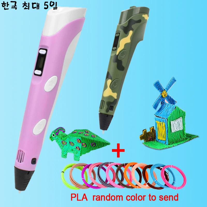 LCD 화면 호환 가능 PLA 필라멘트 장난감, 3D 프린팅 펜, 드로잉 펜, 안전한 페인팅, 어린이 DIY 크리스마스 생일 선물, 2 개 5 개