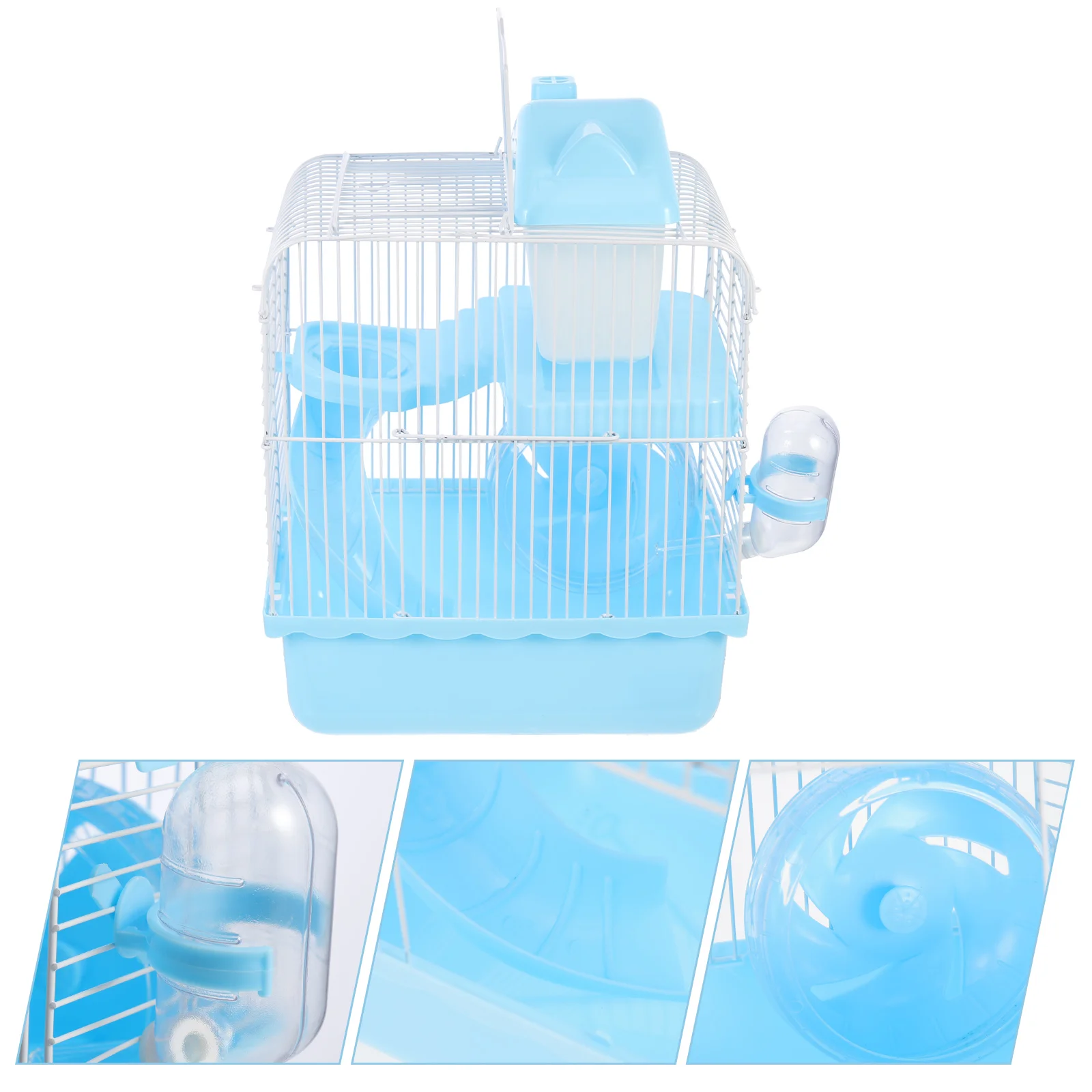 

Two Layers Hamster Castle Hamster Hideout Toy Small Pet Hide House Rat Nest Hamster Cage Includes Water Bottle Exercise Cages