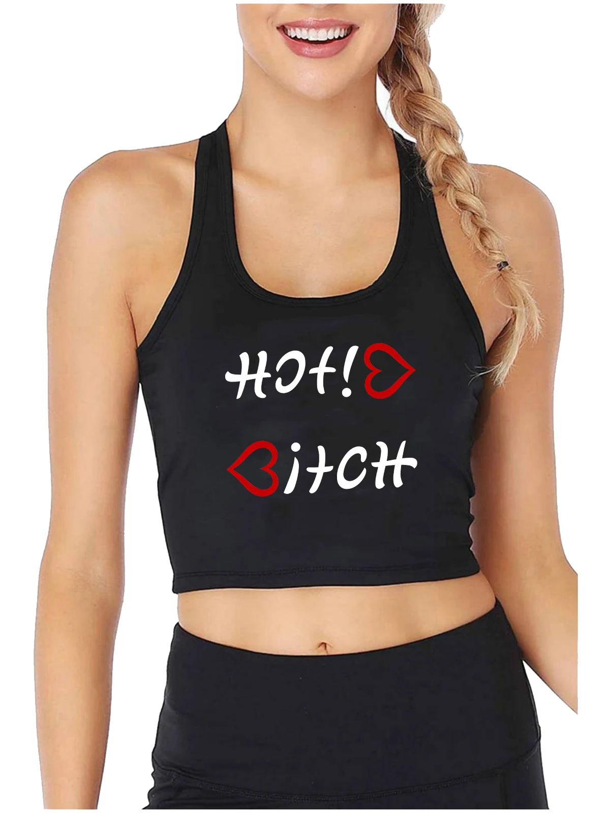

Hottie Design Quality Cotton Sexy Crop Top Hotwife Funny Flirtatious Style Tank Tops Swinger Naughty Slim Fit Camisole