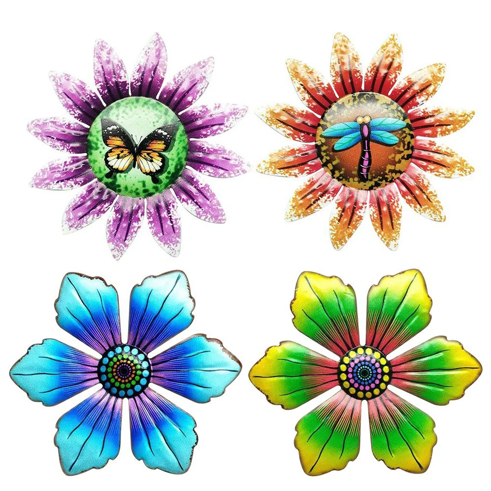 

Sun Flower Metal Ornament Wall Hanging Garden Craft Iron Art Artwork Statue Sculpture Home Decoration Indoor Outdoor Statue