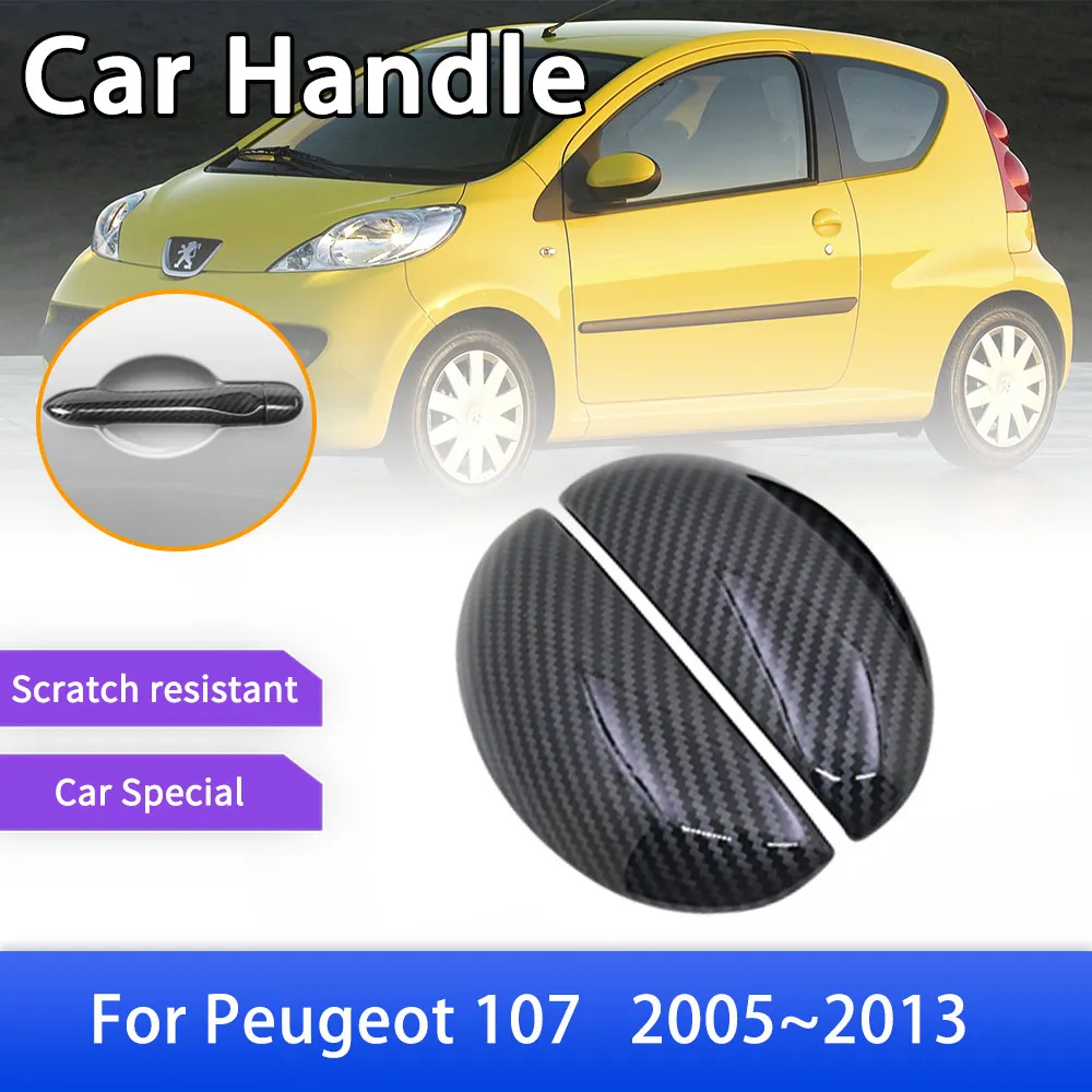 spille klaver døråbning gå på pension Carbon Fiber Door Handle Cover Fit for Peugeot 107 2005 2006 2007 2008 2009  2010 2011 2012 2013 Car Exterior Accessories Sticker - AliExpress