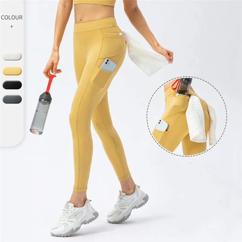 

MyZyQg Women Sports Dance Running Training Yoga Legging Pockets Jogging Medium Intensity Gym Fitness Tight Pants