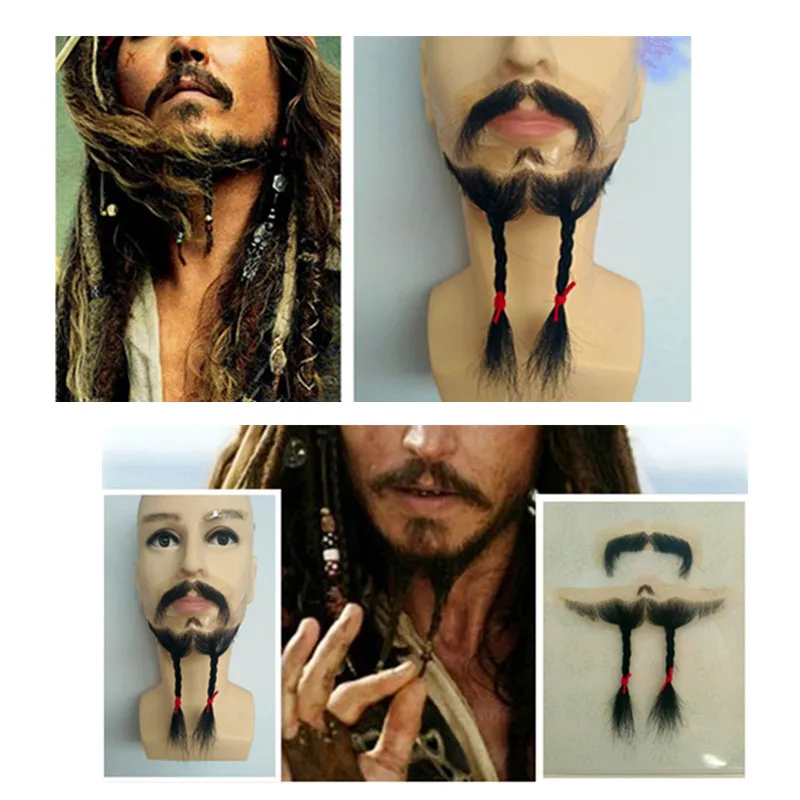 CustomMadeCaptainJackSparrowCosplayPurehandmadesimulationbeard