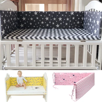 Paracolpi per lettino nella culla Protezione per lettino morbida e spessa Protezione per culla staccabile Decorazione per la cameretta dei bambini Guide di sicurezza per lettino
