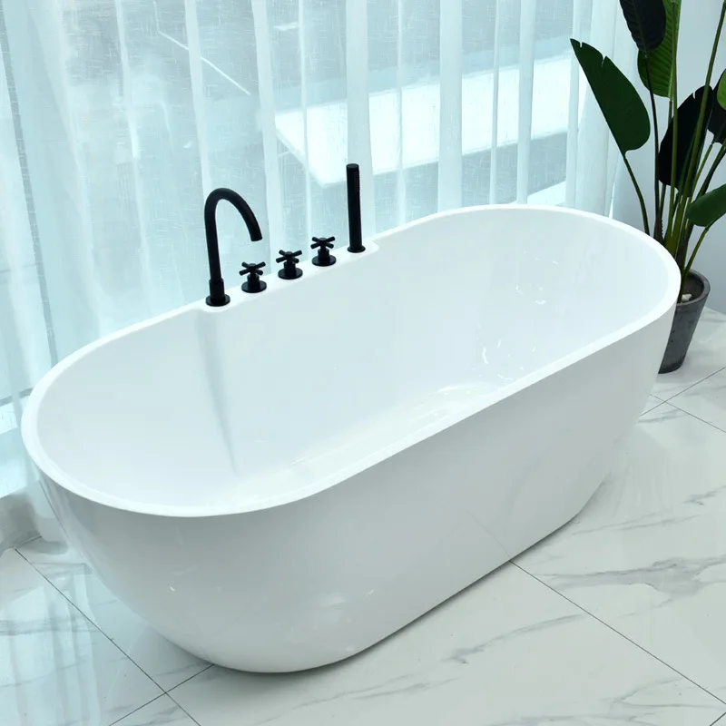 Acrylic thin edge bathtub Seamless Home Adult Internet celebrity Freestanding European Princess