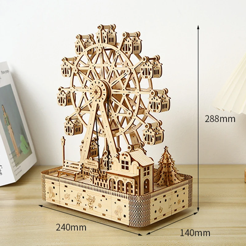 3D Wooden Puzzle Model Craft Kits for Adults Kids Birthday Gift with LED  Light Wooden Construction Science Kits DIY Wood Working