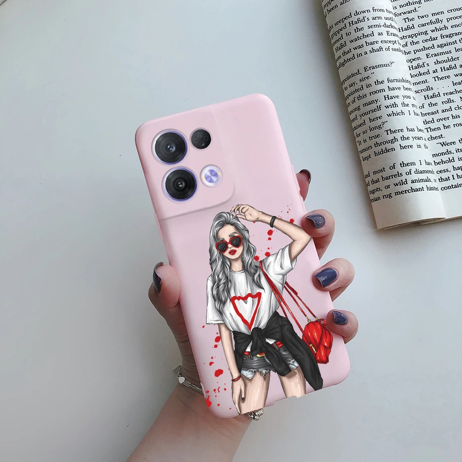 RankOne Custodia In Silicone TPU Per OPPO A98 5G – Trasparente Con Stampa Gatto Colorato, Morbida E Antigraffio - 3