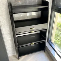Dust-proof Carbon Steel Kitchen Cabinets Multi-functional Storage Cabinet Microwave Oven Storage Cabinet for Kitchen Furniture Y 2
