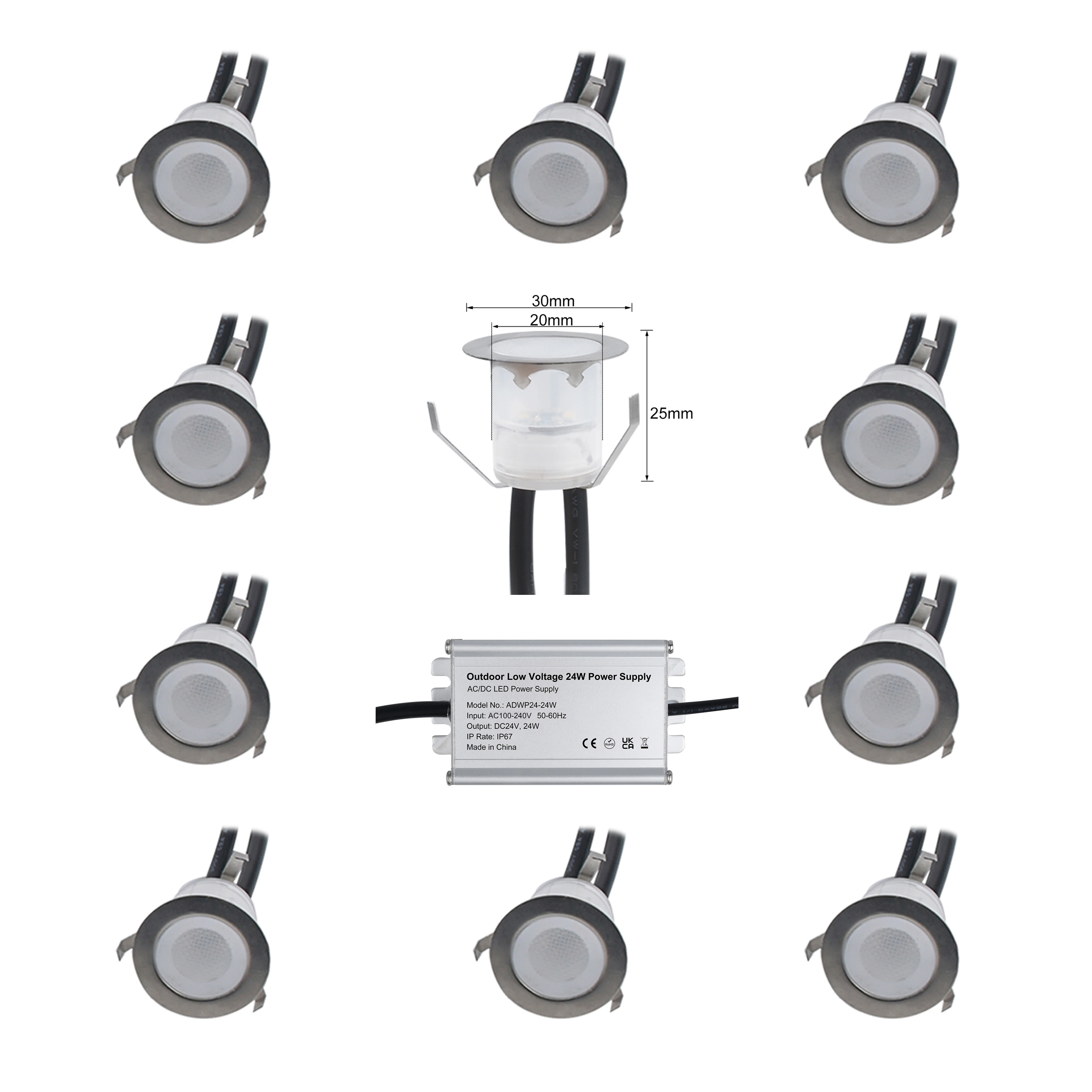 

10 Leds White Color And RGB IP67 Waterproof Outdoor Recessed Led Deck Light Set For Landscape Garden Underground Lamp