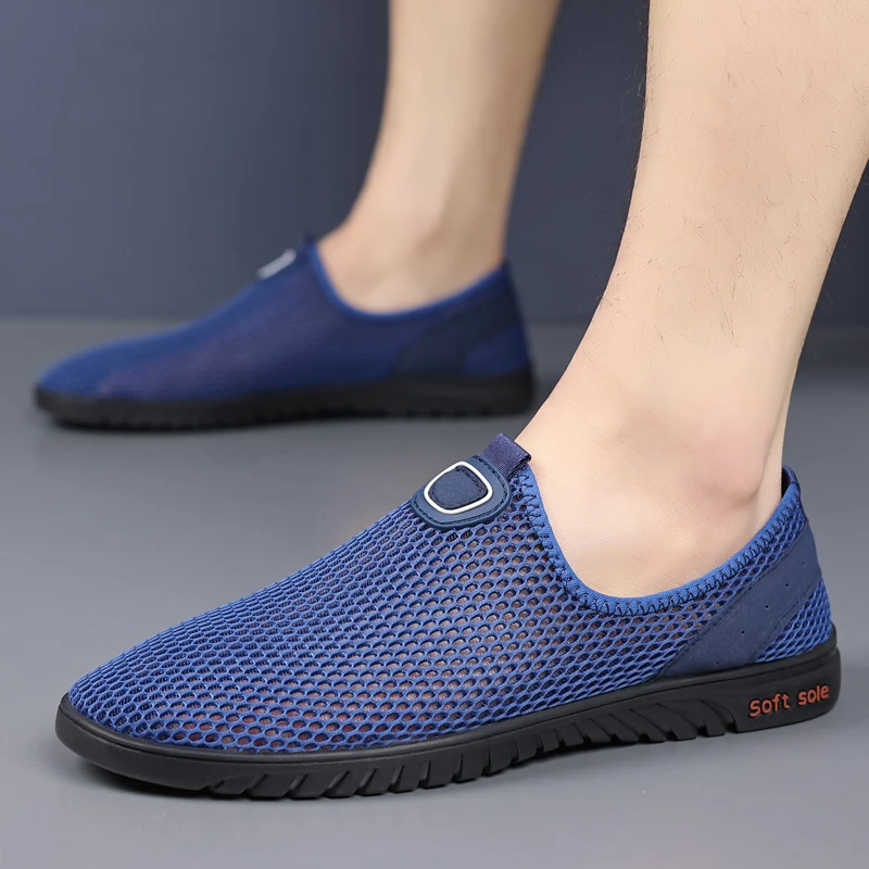YRZL 2024 Fashion Men's Shoes Casual Mesh Summer Sneakers High Quality Breathable Tenis for Men Comfortable Walking Footwear