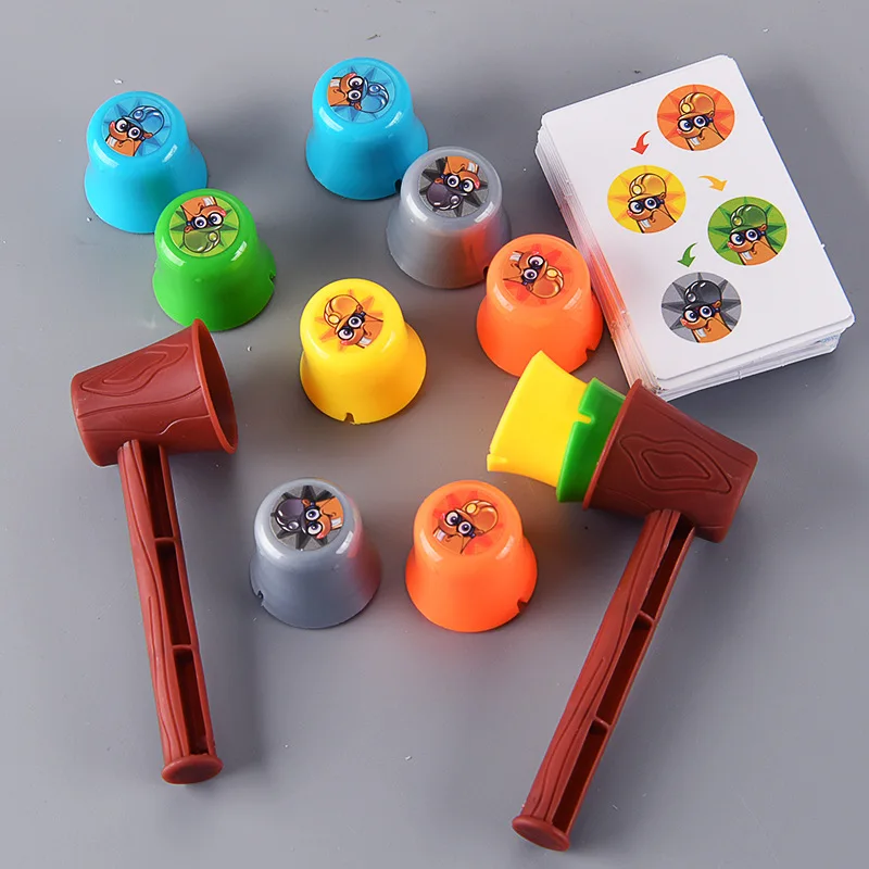 Quick Stacking Cup Game 20 Challenges Color cognition Children's Puzzle Hammering Gopher Party Game Toys for kids Competition 4
