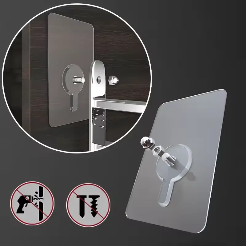 5pcs Seamless Screw Patches, No Drilling, Waterproof, Durable Wall Storage Hooks, Self-adhesive Hooks for Mural Photo Frames 2
