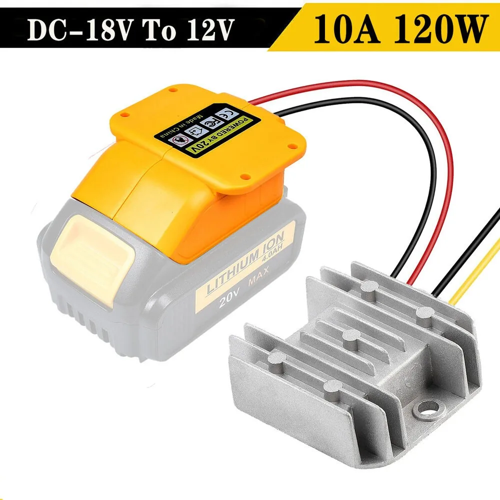 10A 120W DC 20V to DC 12V Step Down Converter Aadpter for Dewalt 20V Li-ion Battery Power Wheel Voltage Regulator Buck Boost high power 800w 30a dc dc step down module down buck converter dc20 70v to dc2 5v 58v out 0 1 30a