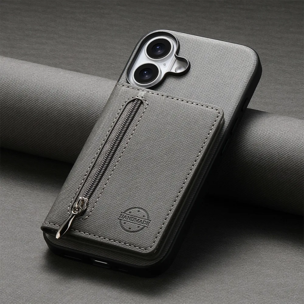 Zipper Wallet with Card Holder and RFID-Blocking Magnetic Phone Case