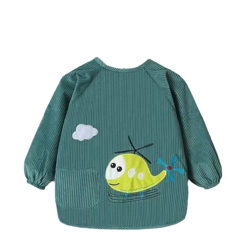 Children's Apron Dress Waterproof Dirty Proof Long Sleeve Baby Bib Skirt Girl Style Protective Clothing for Autumn Winter