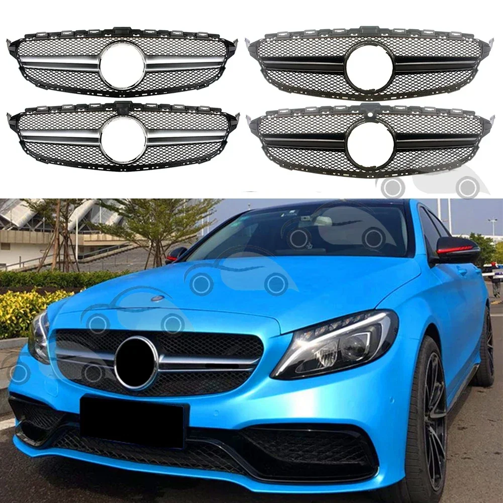 

Передний бампер гоночный гриль Заготовка решетка радиатора для Mercedes-Benz W205 C-Class 2015-2018 обновление до C43 AMG