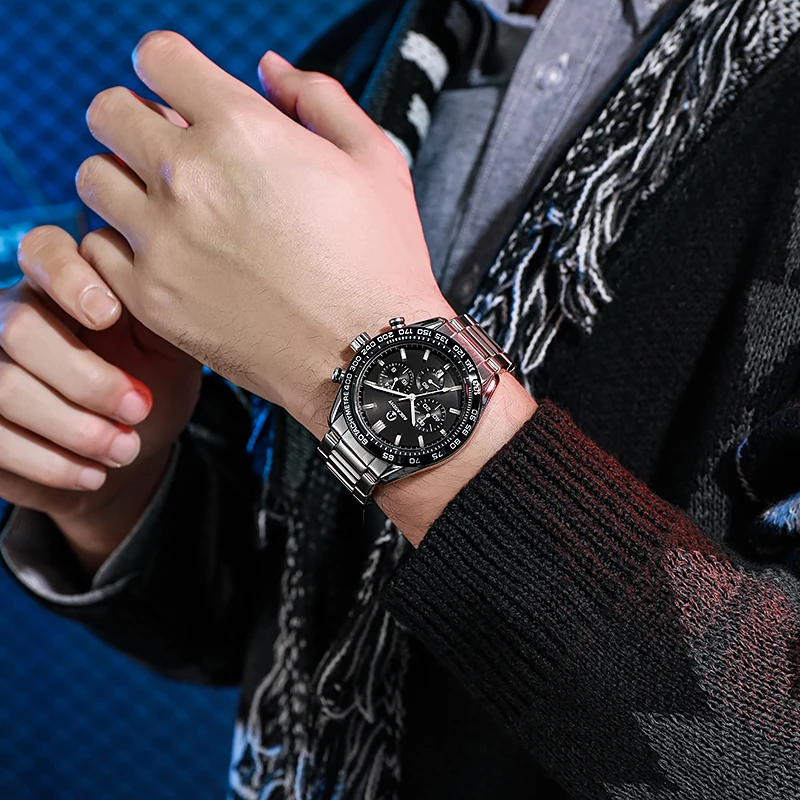 Top Brand Watches Luxury Leisure Watches Multi-Function Timing Silicone Strap Date Night Light Waterproof Sports Men Watch Male