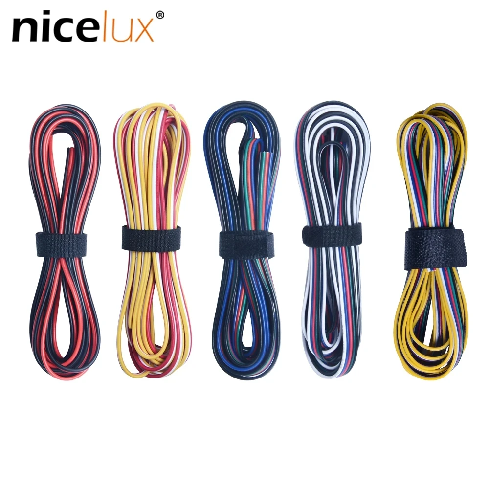 

22AWG 20AWG 3m 6m LED Wire Cable 2Pin 3Pin 4Pin 5Pin Electronic Copper Cord For WS2812B WS2811 5050 2835 SMD COB Led Strip Light
