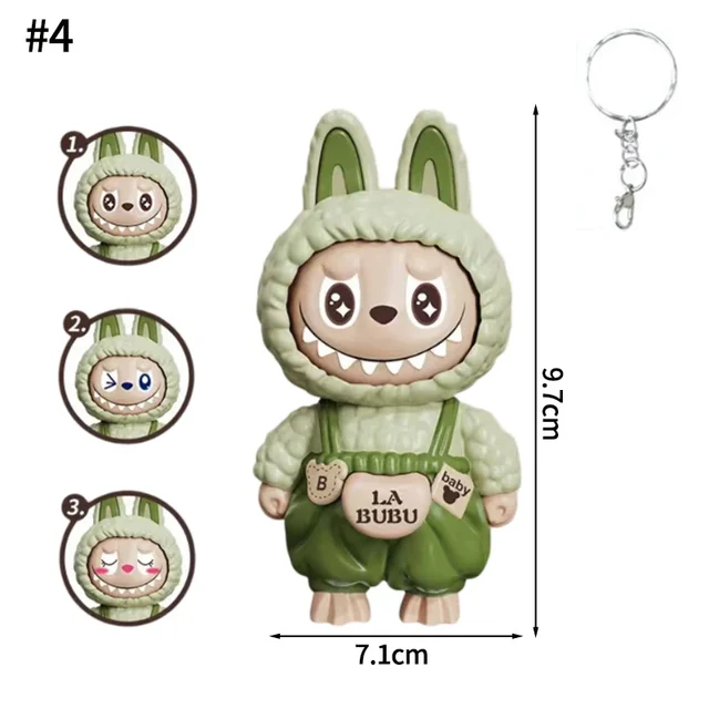 Press Face Changing Doll Toy Pendant Creative Cartoon Keychain Decompression Cute Face Changing Game Car Keychain Desktop Decor 6