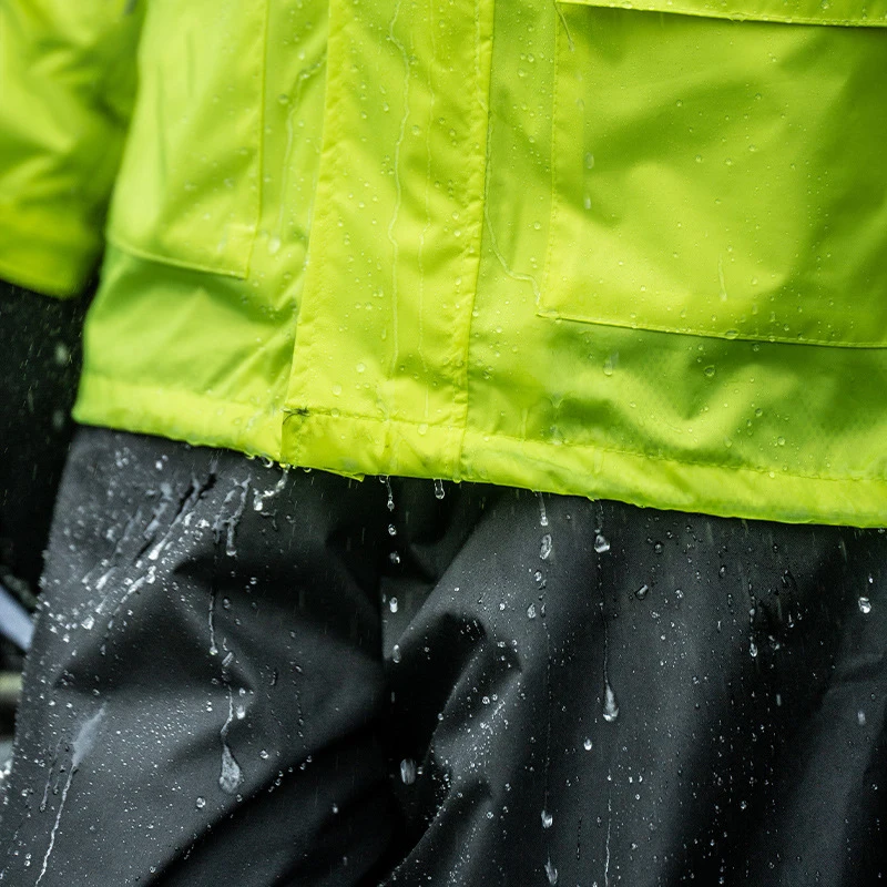 Motorcycle Raincoat Suit Rainstorm Waterproof Split Jackets Pants Light Portable Reflective Set Comfortable Durable For Outdoor
