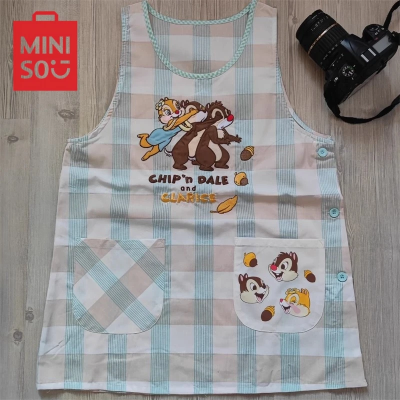 

Miniso Disney Chip'n Dale хлопковый фартук для взрослых женщин мужчин Домашняя кухонная продукция Avental De Cozinha Delantal Cocina