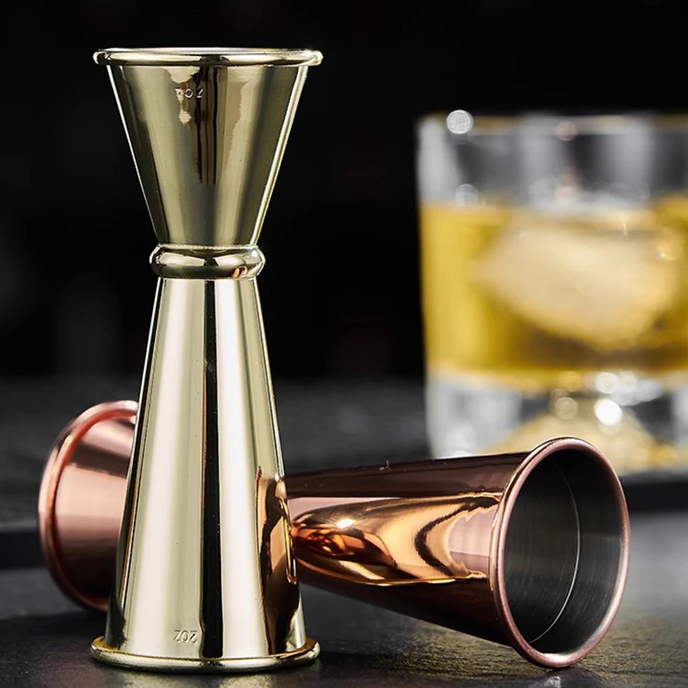15-60ml New Dual Shot Stainless Steel Measure Cup Cocktail Shaker Drink Spirit Measure Jigger Kitchen Bar Barware Tools