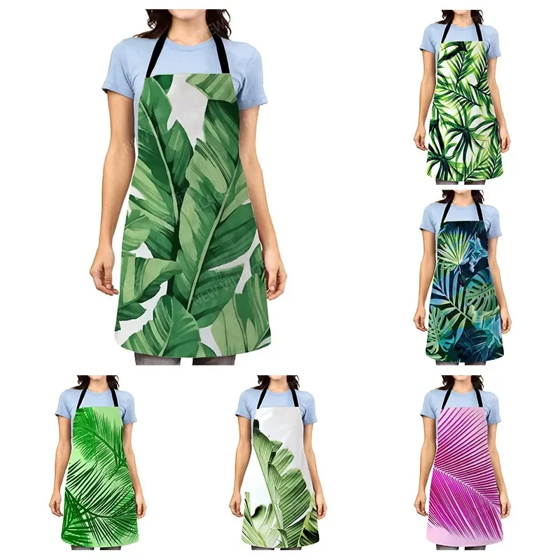 

Aesthetic Women kitchen apron kids original Children Waterproof girl fashionable princess waiter work apron oil proof greenplant