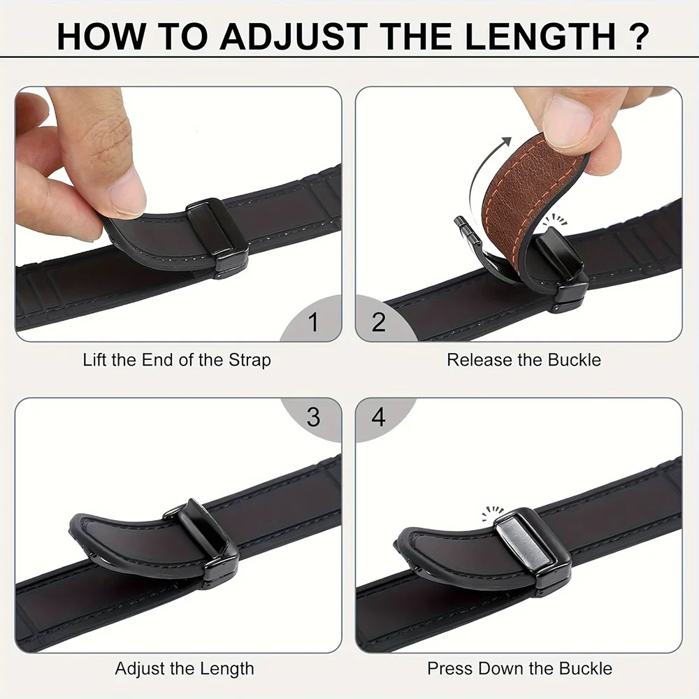 Magnetic Leather & Silicone Apple Watch Bracelet Band