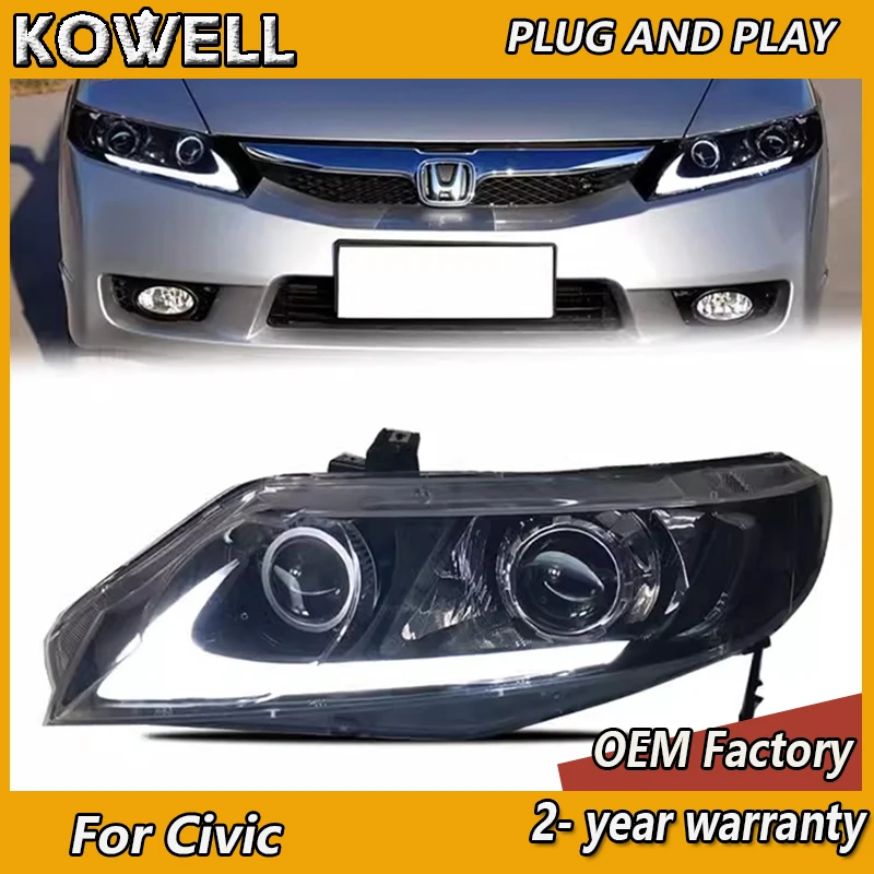 

Стайлинг автомобиля для Honda Civic передняя фара 2006-2011 Civic головка светильник CIIMO DRL сигнал поворота луч дальнего света объектив проектора Angel Eye
