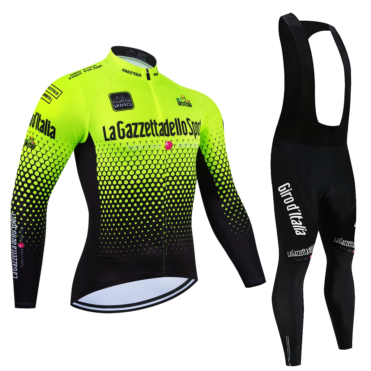 Tour De Giro D'ITAL Autumn Long Sleeve Cycling Jersey Set Bicycle Sportwear Suit Road Bike MTB Bike Wear Ropa Ciclismo Uniform 3