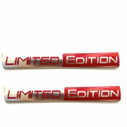 Limited Edition Metal Car Logo Decorative Accessories - Set of 2 (Silver red 2pc)