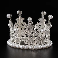 1pcs Pearl Crown Cake Decorative Small Tiaras Crystal Pearl Princess Caketoppers.jpg