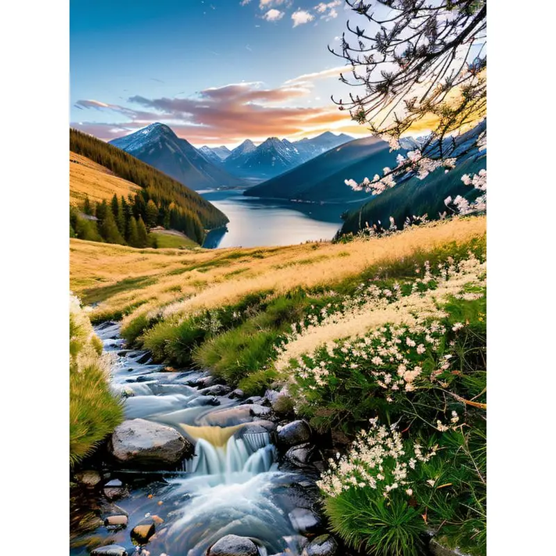 

GATYZTORY Mountain Landscape Diy Oil Painting By Numbers Picture Canvas Acrylic Paint Coloring By Numbers For Wall Art Unique Gi