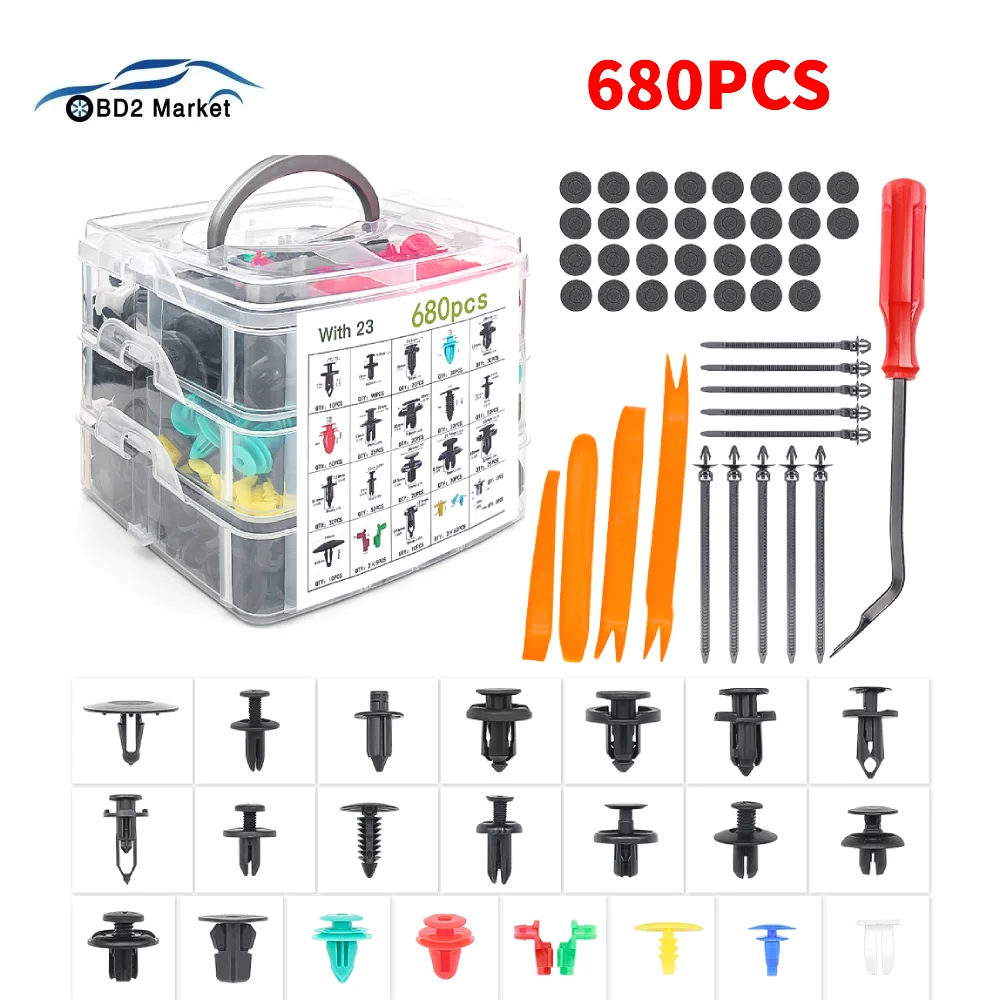 

680 шт., пластиковые клипсы для крепления автомобиля