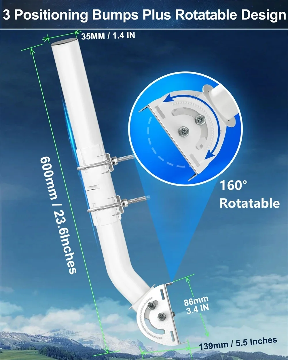 Antenna Bracket, Suitable For Star Chain, Outdoor Access Point AP CPE, TV Antenna, WiFi Extender, Wall Mounted J Installation
