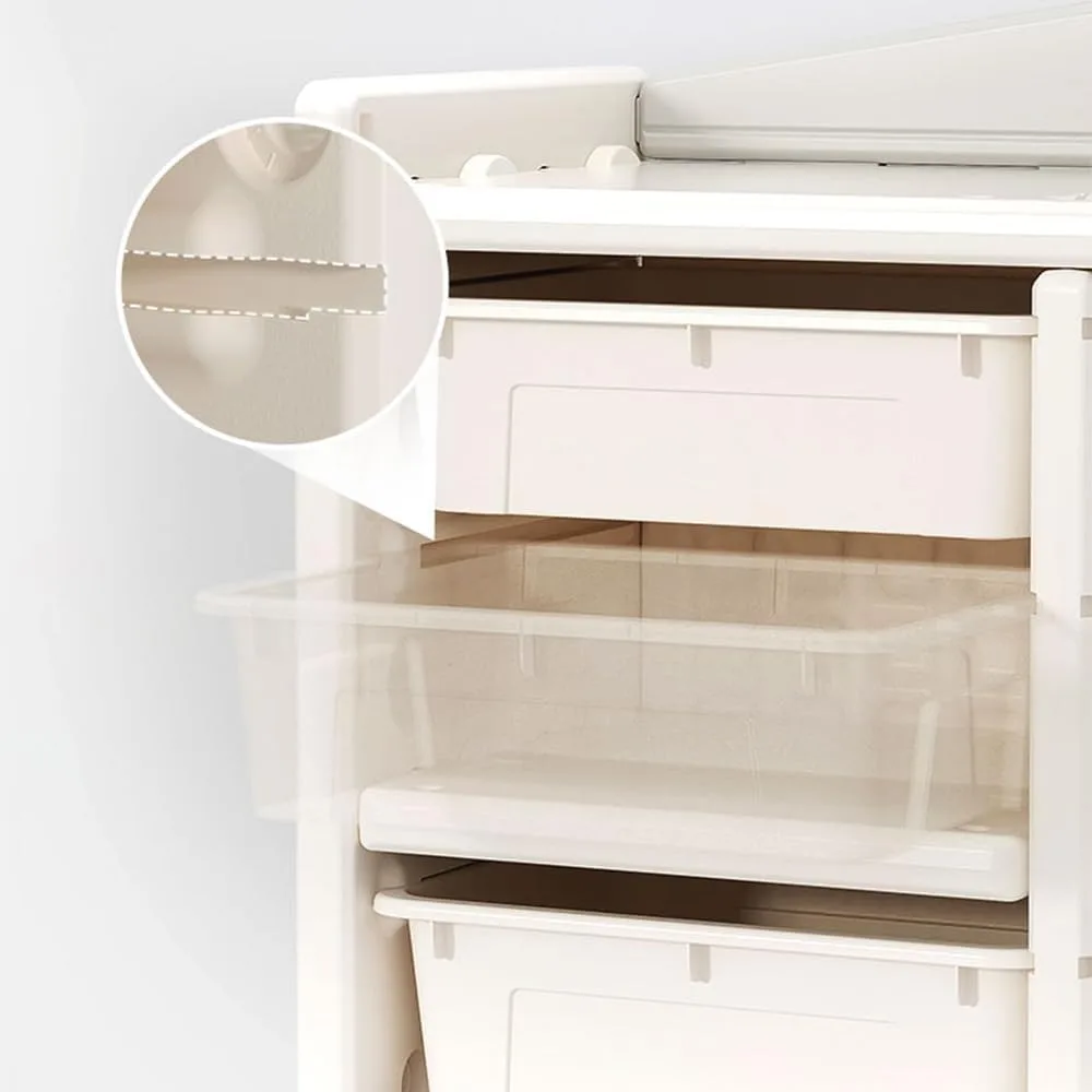 Multi layer children's plastic toy storage cabinet, children's floor rack, car miscellaneous storage basket, bus shape