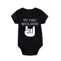 Born To Rock Newborn Baby Short Sleeve Cotton Baby Bodysuit Cute Baby Boy Clothes Jumpsuit Infant Outfit Baby Body Rock Onesie 3