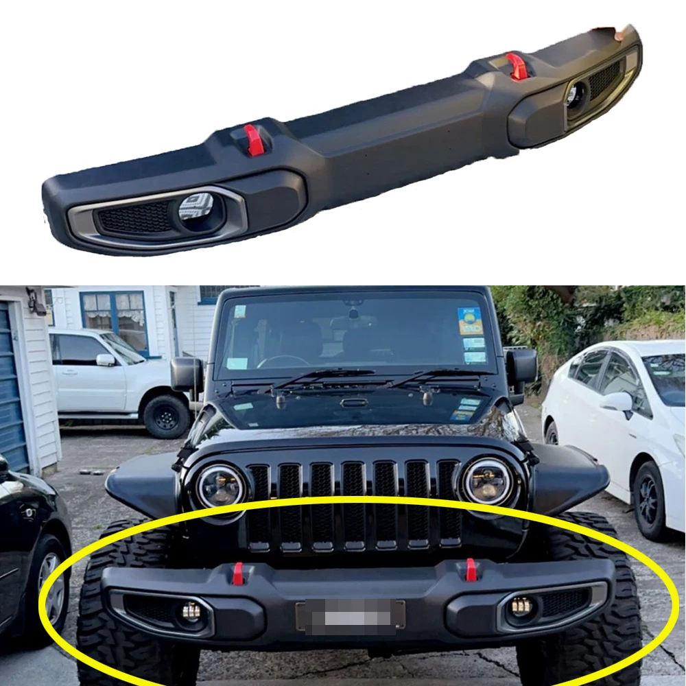 

Бесплатная доставка во Францию, Яркий пластиковый передний бампер от JK до JL для Jeep for Wrangler JK 2007-2017 без отверстий датчика