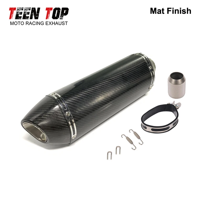 420mm Universal Carbon Fiber Motorcycle Exhaust System For Kawasaki ER6N Z900 Z750 ZX-10R Ninja650 Ninja400 R77 Yoshimural Tube
