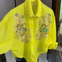 Chemisiers et Cardigans Brodés de Paillettes Scintillantes pour Femmes – Hauts Coréens Populaires Anti-UV Printemps-Été 6