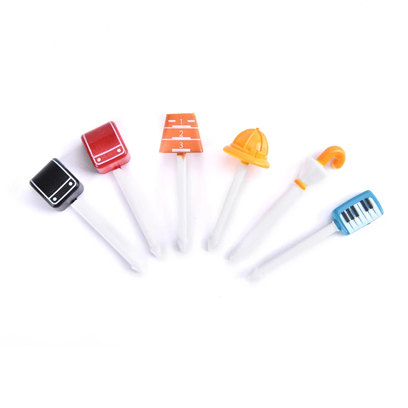 

Creativity 6Pcs/Set Cute Fruit Fork Mini Cartoon Children Snack Cake Dessert Pick Toothpick Kitchen Bento Party Decoration