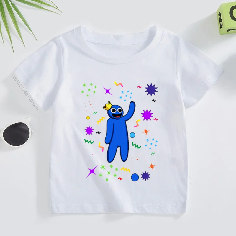 Verão Novo Estilo Menino Roblox Roupas De Bebê Menina Dos Desenhos Animados  Manga Curta T-Shirt Tops T Camisa Dos Miúdos 100% Algodão